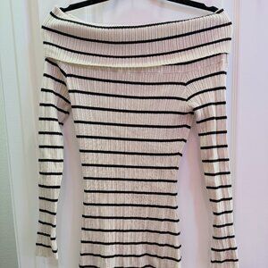 Off-the-shoulder bodycon striped dress - Summer Closet Cleanout
